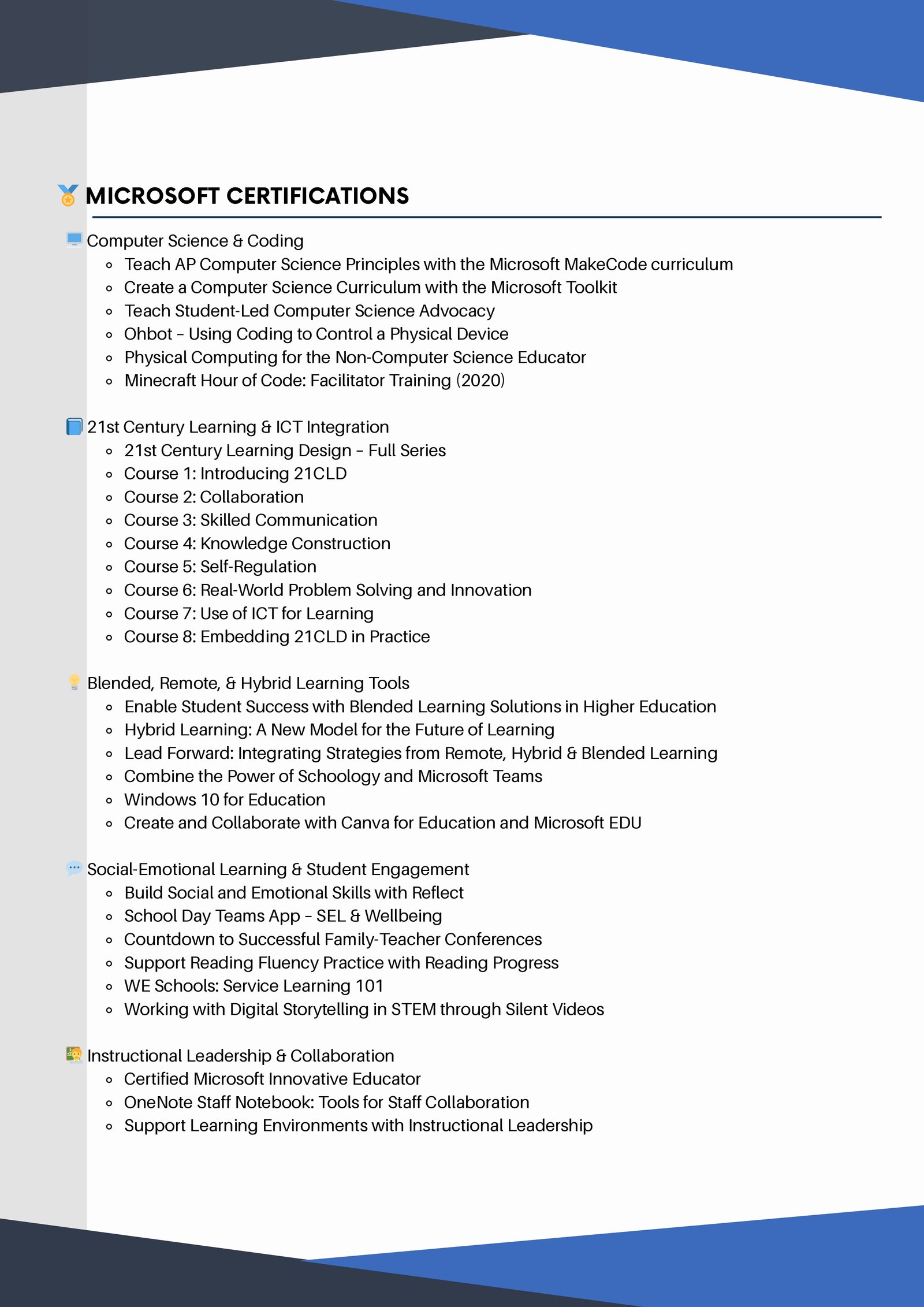 Resume Page 2